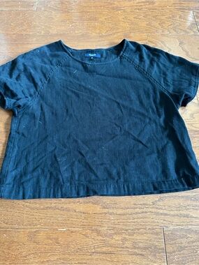 Madewell Black Linen Top size M